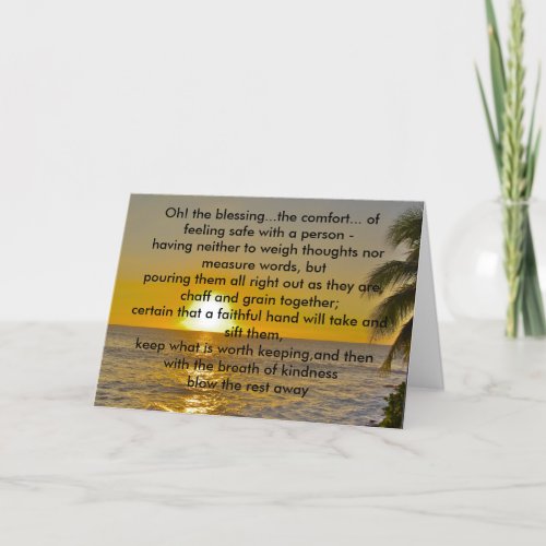 Blessing of Friendship Sunset photo Card