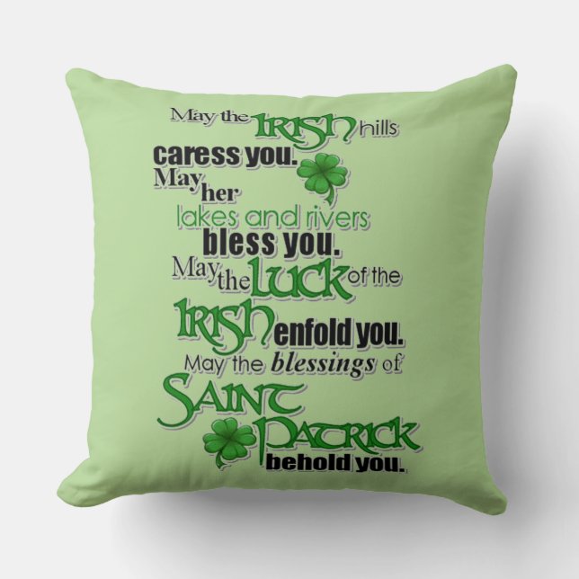 Blessing Of Saint Patrick Throw Pillow (Front)