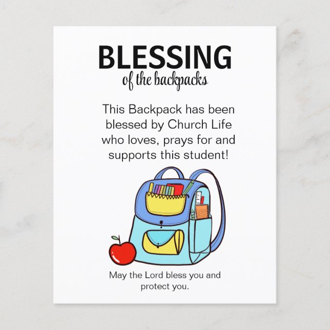 Blessing of the backpacks  (Front)