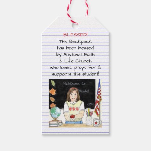 Blessing of the Backpacks Apple for the Teacher Gift Tags