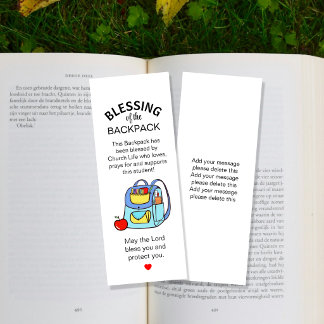 Blessing of the backpacks bookmarks
