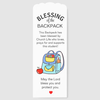 Blessing of the backpacks bookmarks