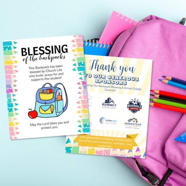 Blessing of the backpacks church community fund flyer (Creator Uploaded)