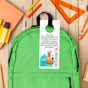 Blessing of the Backpacks Cute School Supplies Door Hanger
