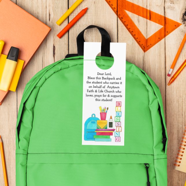 Blessing of the Backpacks Cute School Supplies Door Hanger (Creator Uploaded)