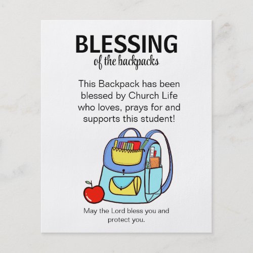 Blessing of the backpacks  flyer