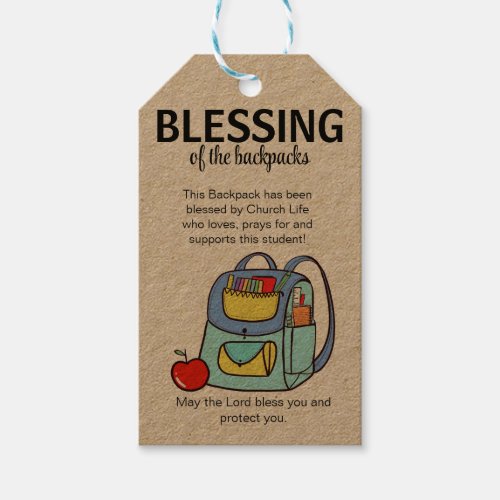 Blessing of the backpacks  gift tags