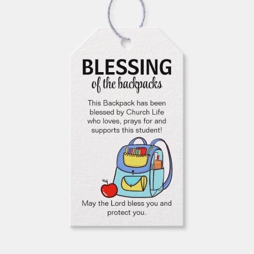 Blessing of the backpacks gift tags