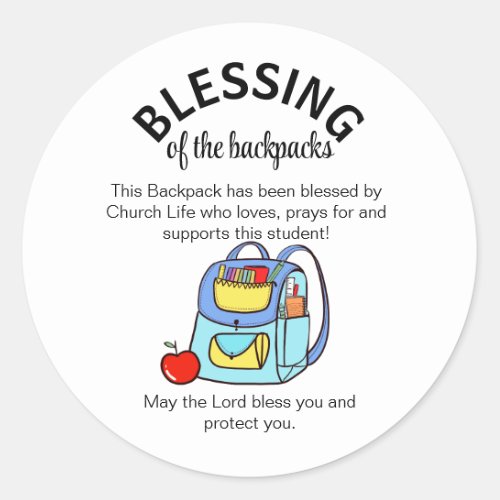 Blessing of the backpacks gift tags