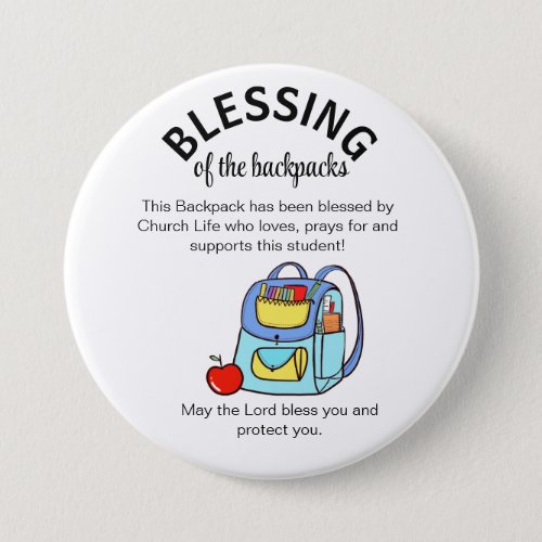 Blessing of the backpacks gift tags button