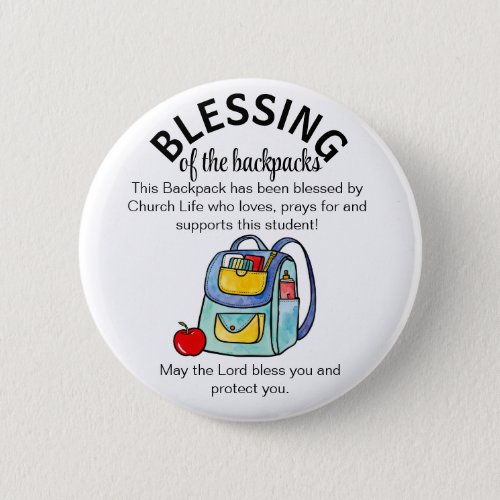 Blessing of the backpacks gift tags key ring butto button