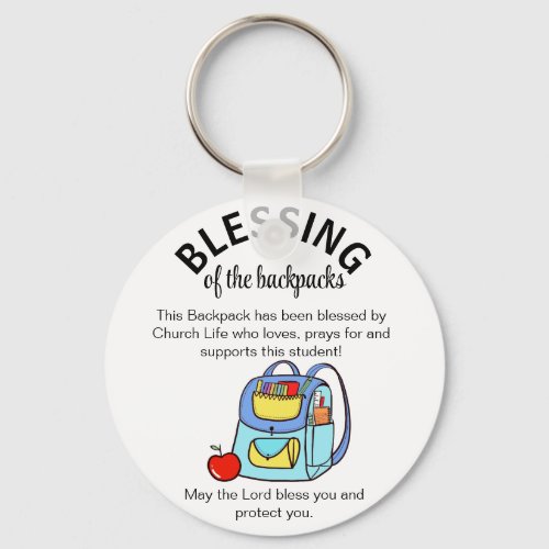 Blessing of the backpacks gift tags keychain