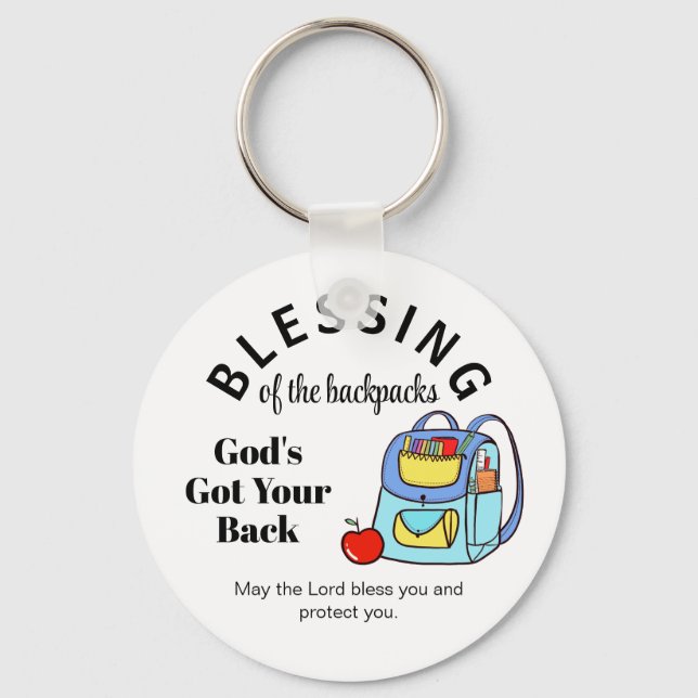 Blessing of the backpacks God's Got Your Back Keychain (Front)