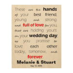 Blessing Of The Hands Personalize Marriage Quote Wood Wall Art at Zazzle