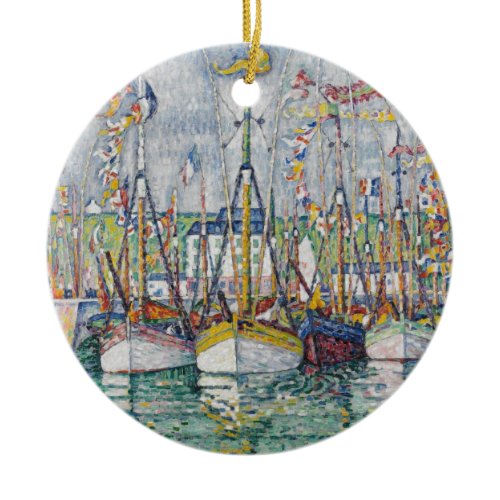 Blessing of the Tuna Fleet at Groix, 1923 Ceramic Ornament