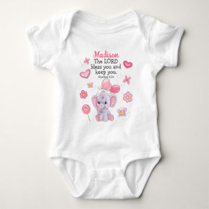 Blessing Scripture Baby Girl Bodysuit Custom Name