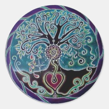 Blessing Tree Of Life Mandala Sticker by arteeclectica at Zazzle