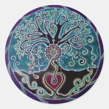 Blessing Tree Of Life Mandala Sticker by arteeclectica at Zazzle