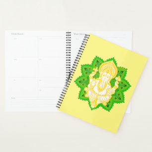 Blessing Yellow & Green Lord Ganesh Planner 