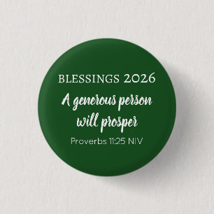 Blessings 2026 Prosperity Bible Verse Dark Green Button