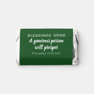 Blessings 2026 Prosperity Bible Verse Dark Green Hershey's Miniatures