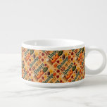 Blessings Abound Always Autumn Design Bowl<br><div class="desc">Celebrate the warmth of fall with this cheerful "Blessings Abound Always" design, bursting with cozy seasonal vibes. Surrounded by vivid autumn leaves in shades of crimson, gold, and burnt orange, this playful composition features plaid-patterned typography that radiates rustic charm. The inclusion of pumpkins, a classic football, and a whipped cream-topped...</div>