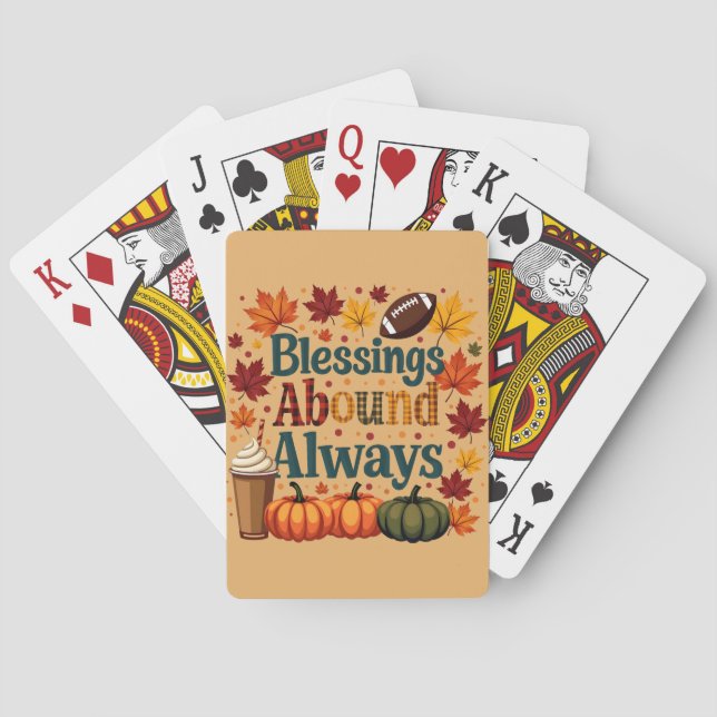 Blessings Abound Always Autumn Design Poker Cards (Back)