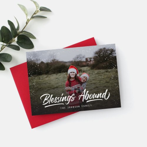 Blessings Abound Religious Christmas Photo Holiday Card