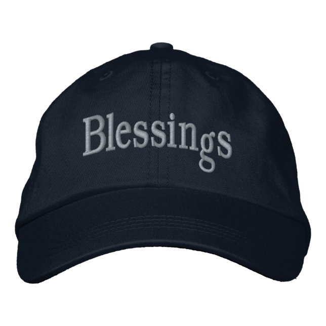 Blessings Adjustable Navy Positive Carry a Message Embroidered Baseball Cap (Front)