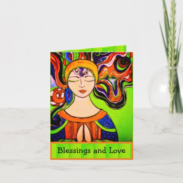 Blessings and Love Peace Namaste' Thank You Card (Front)