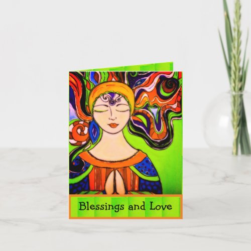 Blessings and Love Peace Namaste Thank You Card