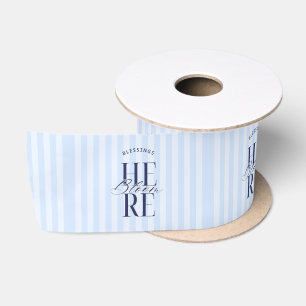 Blessings Bloom Here   Blue Baby Shower Bridal  Satin Ribbon