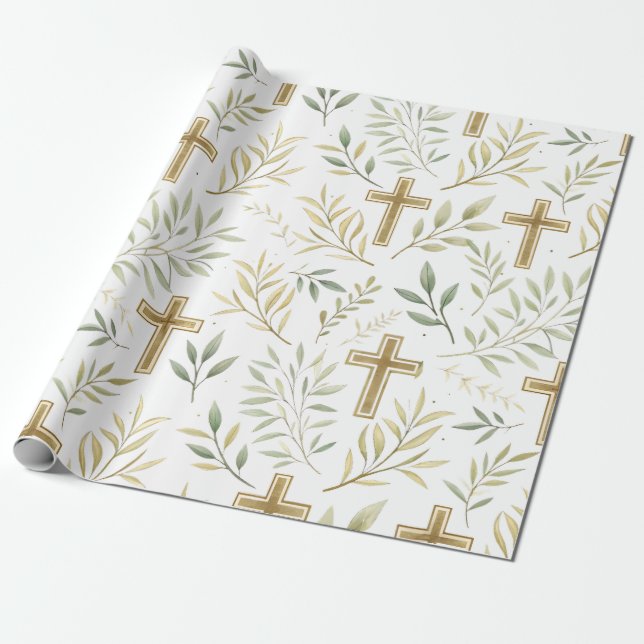 Blessings & Branches Christian Wrapping Paper (Unrolled)