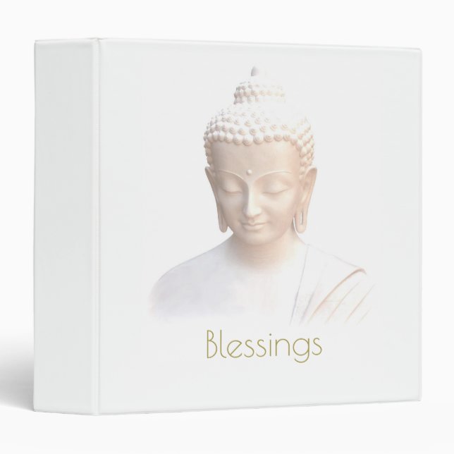 Blessings Buddha In White | Serene Meditative Binder (Front/Spine)