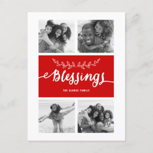 Blessings Collage Holiday Photo Postcard