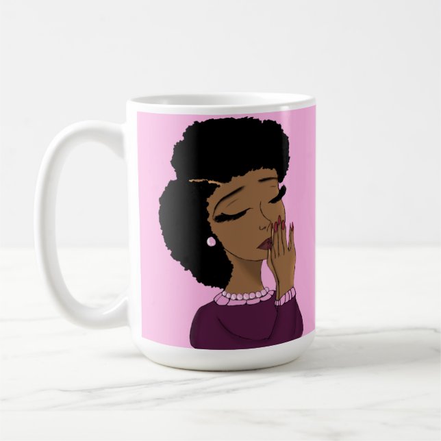 Blessings & Faith (pink background) Coffee Mug (Left)