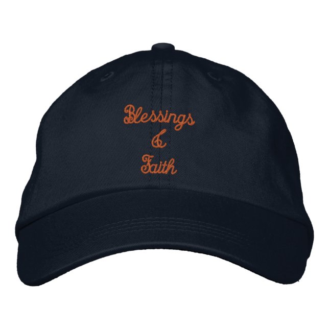 Blessings Faith text wishes Printed Stylish-Hat Embroidered Baseball Cap (Front)