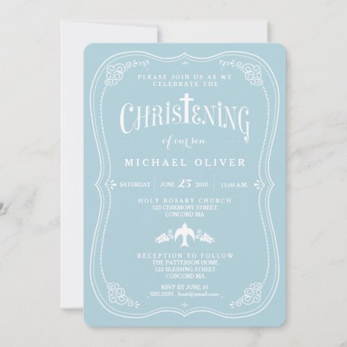Blessings for Baby Boy Christening Invitation