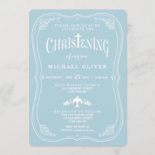 Blessings for Baby Boy Christening Invitation