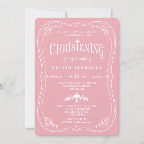 Blessings for Baby Girl Christening Invitation