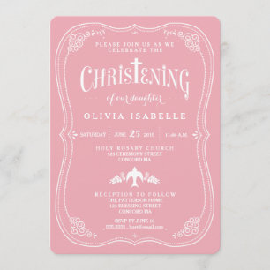 Blessings for Baby Girl Christening Invitation