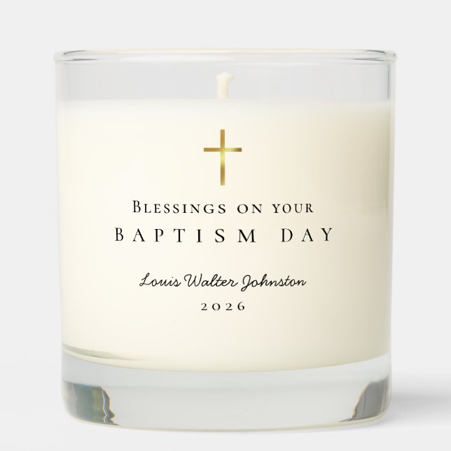 Blessings for Baptism Gift Scented Candle (Front)