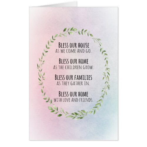 Blessings for your home and family card