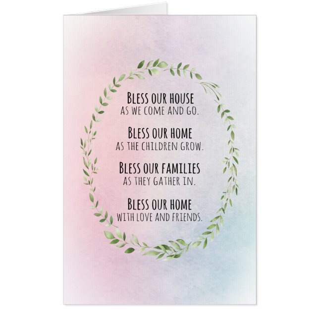 Blessings for your home and family card (Front)
