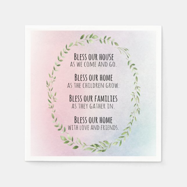 Blessings for your home and family napkins (Front)