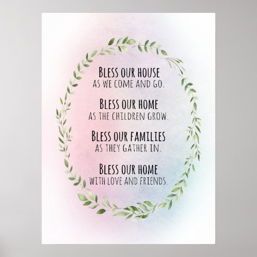 Blessings for your home and family poster