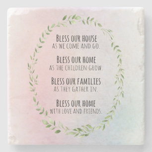 Blessings for your home and family stone coaster
