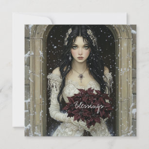 Blessings Gothic Beauty Christmas Card