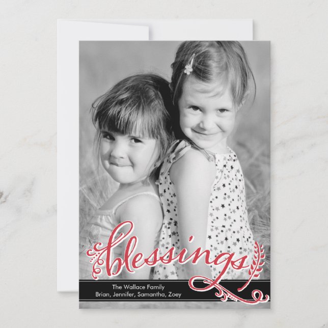 Blessings Holiday Photo Cards (Front)