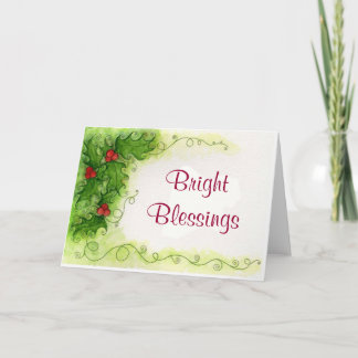 Blessings Holly Card
